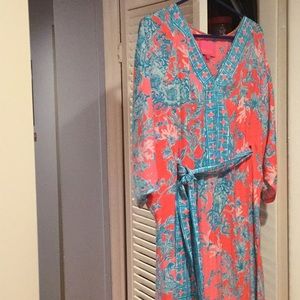 Short sleeve paisley maxi dress